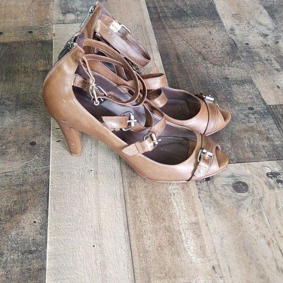 J.Crew buckle strap leather high heels size 8 1/2 - Picture 7 of 13